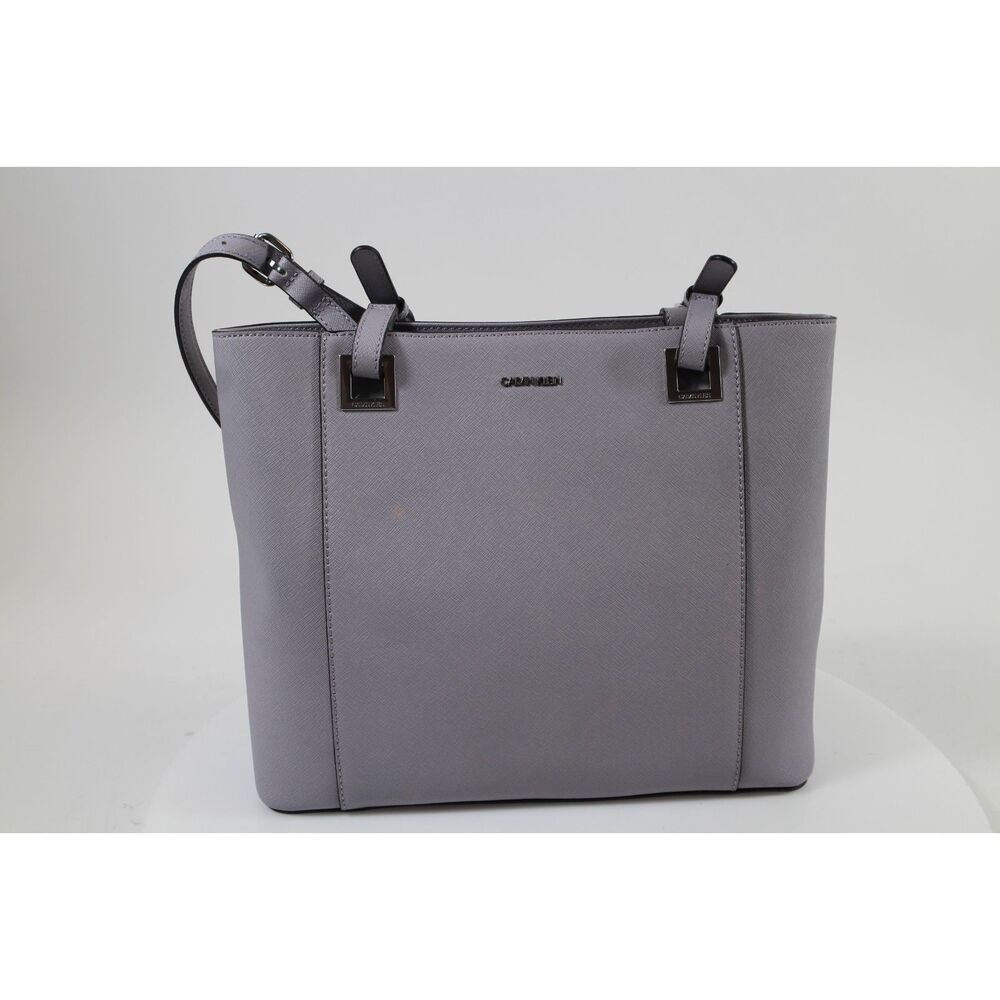 Calvin Klein Lavender Grey Saffiano Leather Tote Bag H8AB16UW